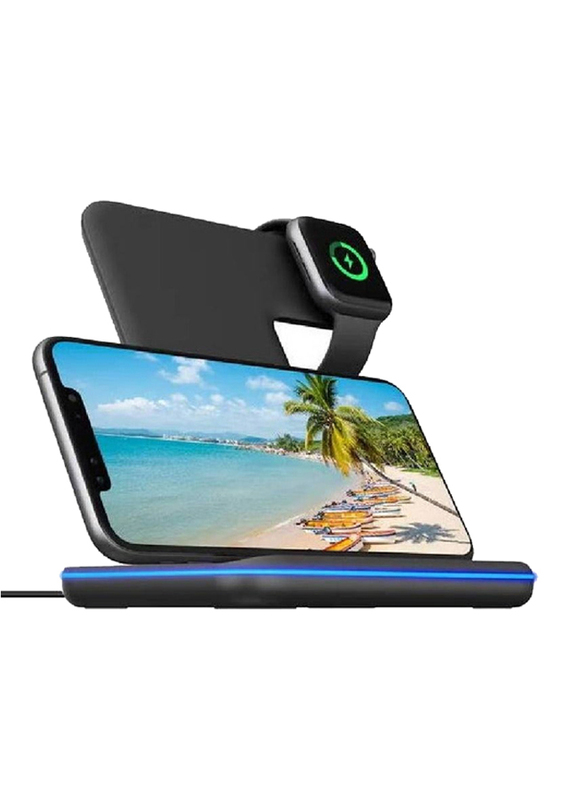 Gennext 3-in-1 Z5 Wireless Charger Stand, Black