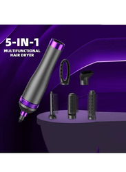 5-In-1 Multifunctional Quickly Drying & Wet Hair Hair Dryer with Comb Airwarp Styler Straightener, 3000W, Grey