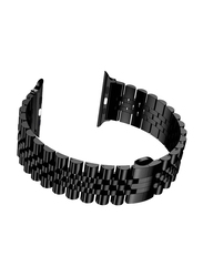 Zoomee Replacement Stainless Steel Metal Bracelet Band for Apple Watch 45mm/44mm/42mm, Black
