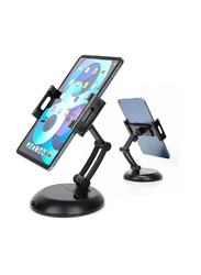 Gennext Angle Height Adjustable Thick Case Friendly Phone & Tablet Holder Stand for Desk with Speaker, Black