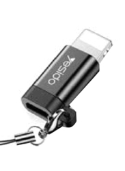 Yesido One Size Lightning Connector Adapter, Micro Usb to Lightning for Apple Devices, Black