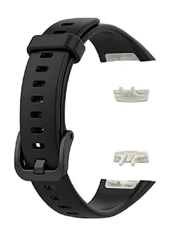 Gennext Adjustable Silicone Replacement Sports Watch Strap for Huawei Band 6/Honor Band 6, Black