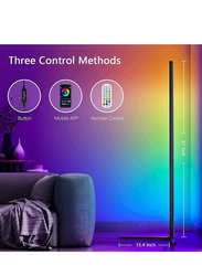 Smart RGB Corner Floor Lamp with Music Sync Colour Changing App Control Remote for Gaming & Living Room Birthday Party, Multicolour