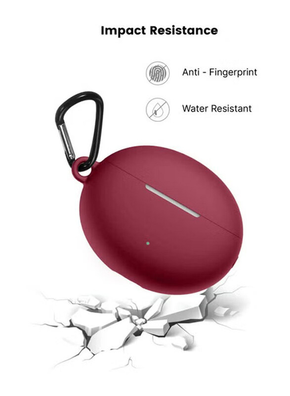 Ineix Soft Silicone Case Cover For Huawei FreeBuds 4i, Wine Red