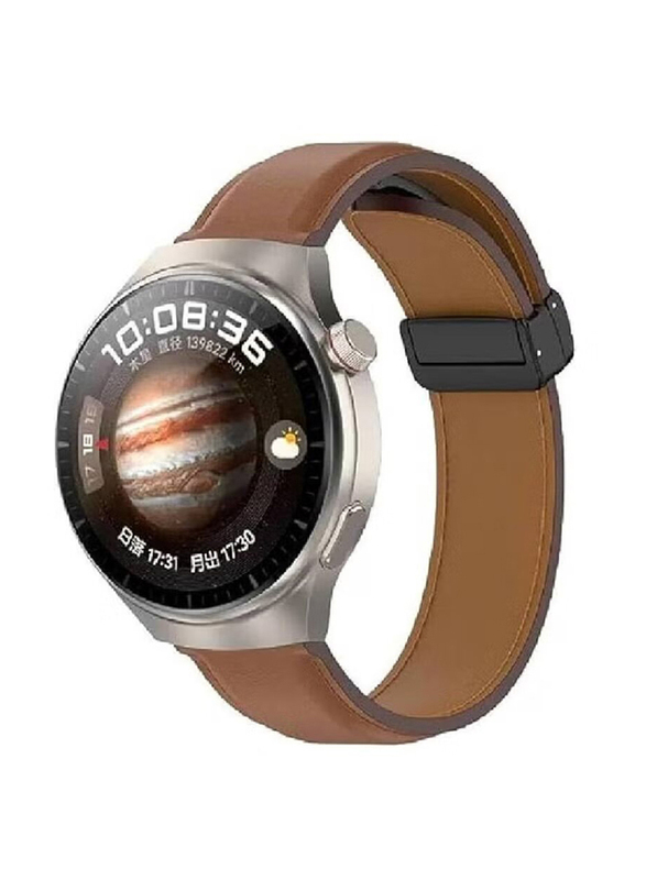 Gennext Replacement Folding Buckle Magnetic Strap For Huawei Watch GT2 Pro/Huawei GT4 46mm/watch 4 Pro/watch 4/watch Ultimate/Huawei GT3 46mm/Watch 3/Watch 3 Pro/GT3 Pro/GT/GT 2, Brown