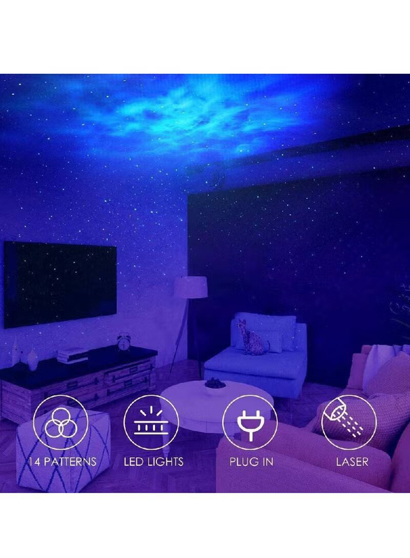 Gennext LED Night Light Colorful Star Projector 2022 with 7 Lighting Effects, 360 Degree Rotating & Remote Control for Bedroom & Party Decoration, White