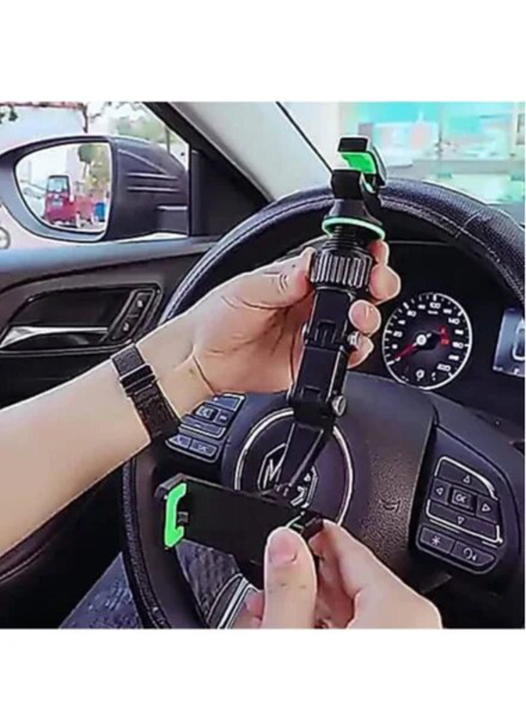 Gennext New Universal 360° Car Rearview Mirror Phone Holder Mount & GPS Holder, Black