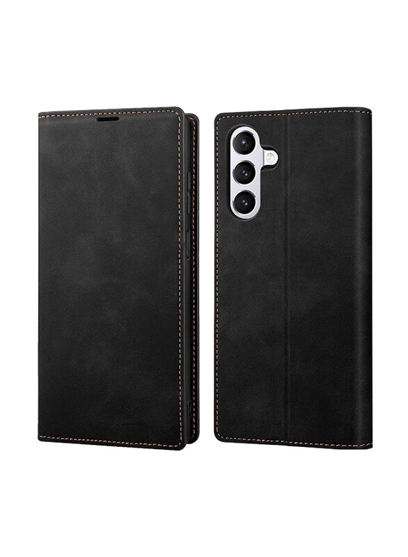 

Zoomee Samsung Galaxy A04s Premium Leather Magnetic Kickstand Wallet Mobile Phone Flip Case Cover, Black