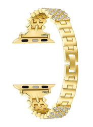 Gennext Bling Diamond Stainless Steel Watch Strap for Apple Ultra Watch 49mm, Gold