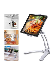 Gennext 2-in-1 Wall Mount Adjustable Kitchen Tablet Stand for 4-11 Inch iPad Air Mini, iPhone 14 Pro Max/XR/X/6/7/8 Plus, Other Tablets, White