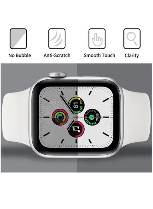 Zoomee Full Coverage Easy Installation Bubble-Free Screen Protector for Apple Watch Series 8 & 7 45mm, 2 Pieces, Clear
