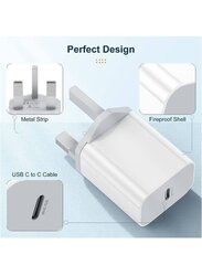 Gennext 20W USB Type C Charger Plug PD Fast Charge Wall Adapter for Apple iPhone, White