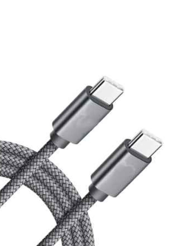 

Generic Nylon Braided USB Type C Cable, 60W USB Type C Male to USB Type C for Smartphones/Tablets, Grey