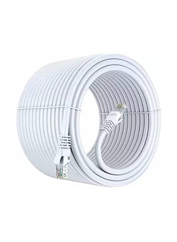 Gennext 90-Meters Full Copper Cat 6 Gigabit Ethernet Cable, Cat6 Gigabit Ethernet Adapter to Ethernet for Networking Devices, White