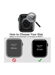 Zoomee Protective Case with Built-in Screen Protector for Apple Watch Series 8/7 41mm, Black/Clear