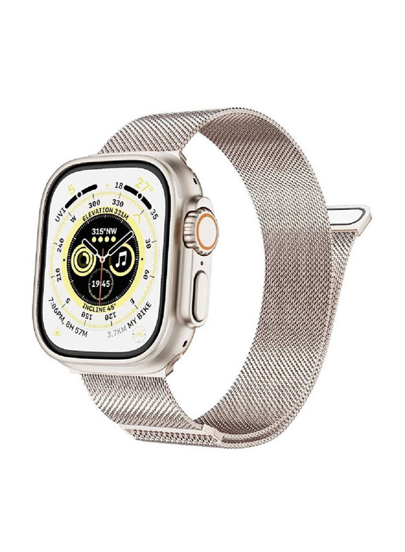 

Gennext Replacement Magnetic Clasp Metal Strap for Apple iWatch Series 8/7/6/5/4/3/2/1/SE/Ultra 49mm 42mm 44mm 45mm, Silver