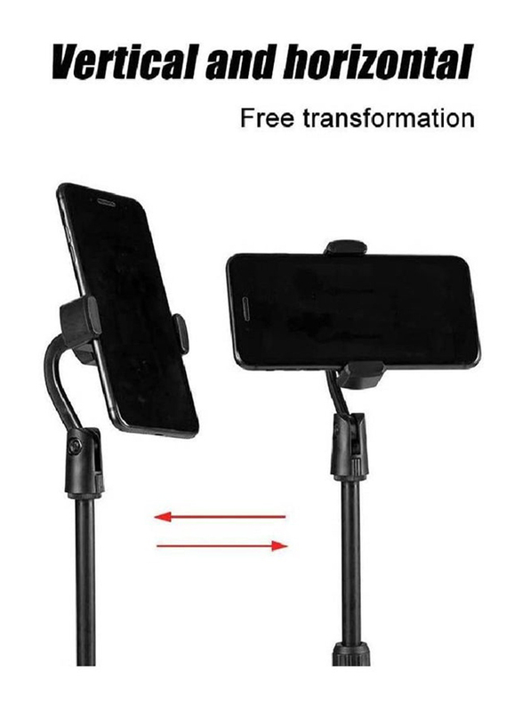 Gennext Universal Adjustable Height Desktop Smartphone Stand Bracket with Phone Holder, Black