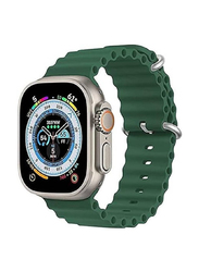 Gennext Replacement Silicone Hole Wavy Strap for Apple Watch 42/44/45/49mm, Green