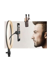 10 Inch Gemwon Dimmable Beauty Plastic Soft USB Adjustable 3000K-5000K Temperature Tik Tok LED Ring Light with Phone Stand for Streaming/Makeup, Multicolour