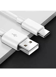 1 Meters USB Type-C Data Transfer Cable, Fast Charging USB 2.0 Male to USB Type-C for Smartphones, White