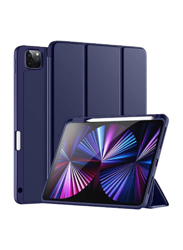 

Gennext Apple iPad Pro 11-inch 2021/2020 3rd/2nd Gen Soft TPU Back Trifold Stand Protective Case Cover with Pencil Holder, Purple