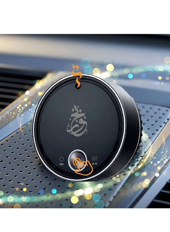 Bukhoor USB Rechargeable Car Aroma Diffuser Oil Aromatherapy Machine Fragrance, Black