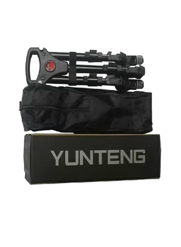 Yunteng 3 Wheels Pulley Universal Foldable DSLR Camera Tripod with Dolly Base Stand, Black