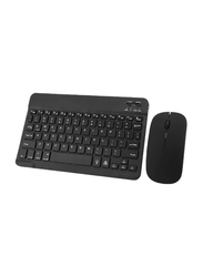 Gennext Rechargeable Bluetooth Keyboard and Mouse Combo Ultra-Slim Portable Compact Wireless English Mouse Keyboard Set for Android Windows Tablet Cell Phone Apple iPhone iPad Pro Air Mini, Black