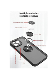Gennext Apple iPhone 14 Pro Max Grip Magnetic Car Mount Matte Hard Back Bumper Mobile Case Cover, Black
