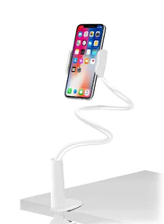 Gennext Solid-Grip Adjustable Universal Gooseneck Smartphone Stand Phone Holder with Durable Mount for Desk, White