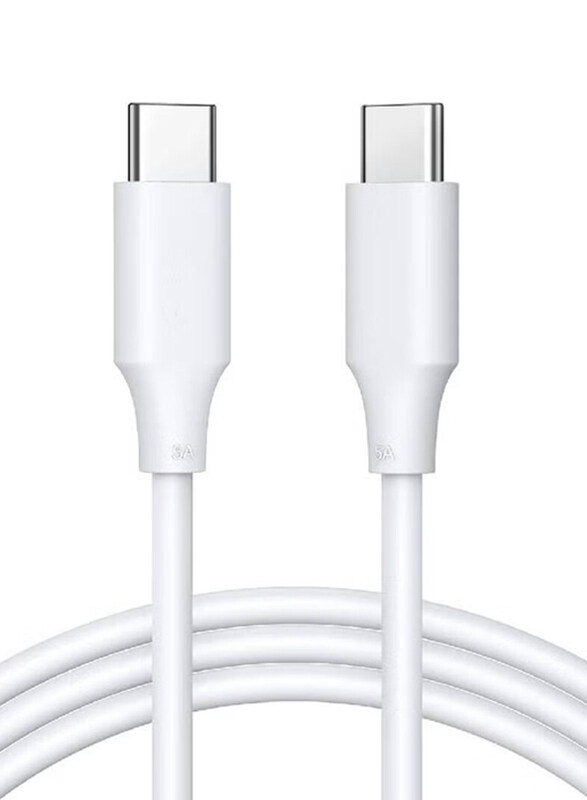 

Gennext 2-Meters Power Delivery Fast Charging PD Charger Cord, USB Type-C to USB Type-C for Android Phones/Tablets, 20W, White