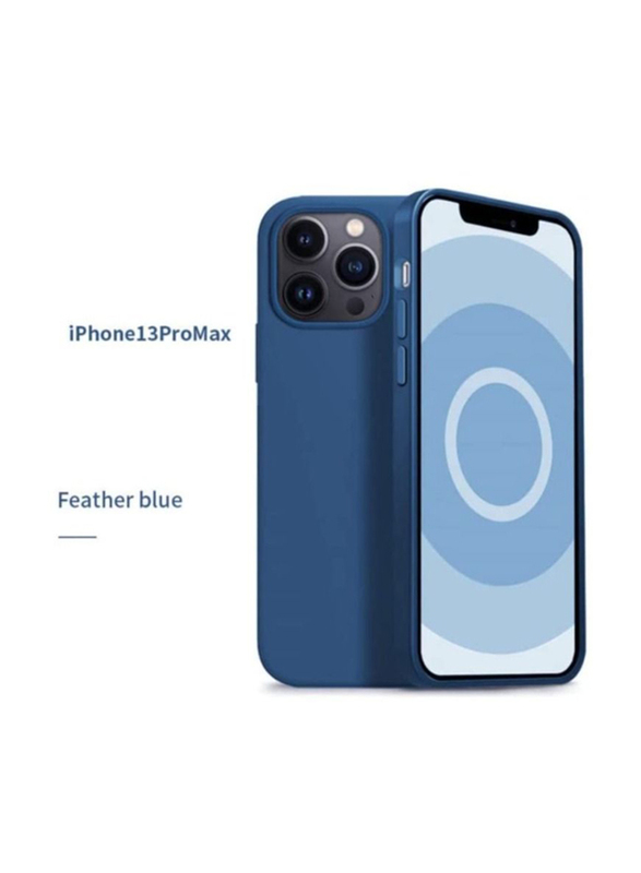 Apple iPhone 13 Pro Max Support Wireless Charging Premium Quality Silicone Mobile Phone Case Cover, Blue