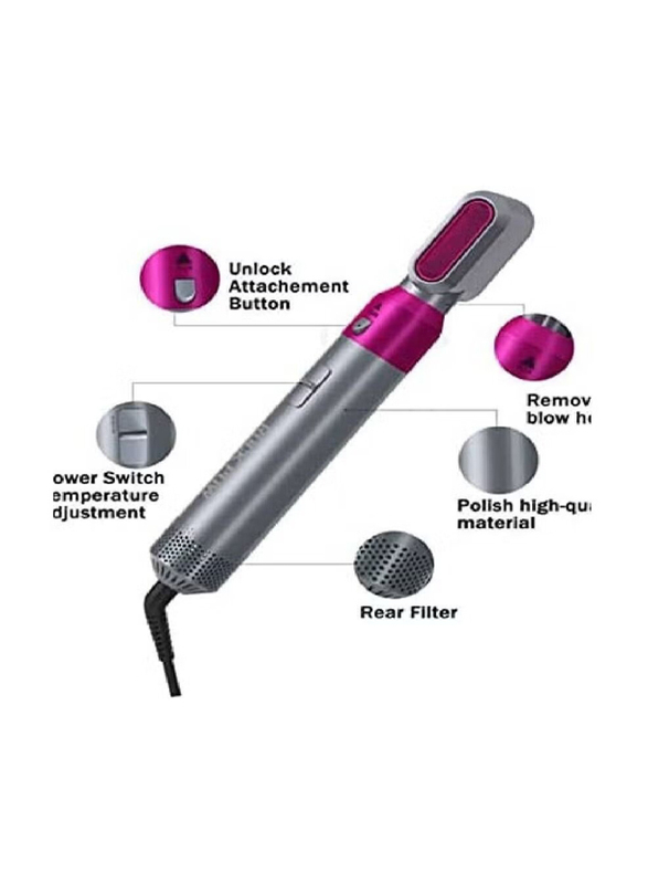 5 in 1 Hot Air Hair Styler Dryer, Grey/Pink