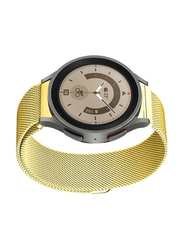 Gennext Adjustable Stainless Steel Milanese Mesh Replacement Watch Strap Samsung Galaxy Watch 4/4 Classic/5/5 Pro/6/6 Classic, Gold