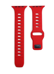 Gennext Soft Horizontal Silicone Band for Apple Watch Series Ultra 2/9/8 Ultra/8/7/6/5/4/3/SE 49mm/44mm/45mm/42mm, Red