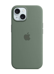 Gennext Apple Iphone 15 Slim Liquid Silicone Shockproof Protective Anti-Scratch Microfiber Mobile Phone Case Cover, Green