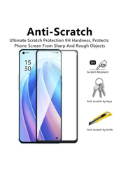 OPPO Reno 5 5g 9H Full Coverage Tempered Glass Screen Protector, Black/Clear