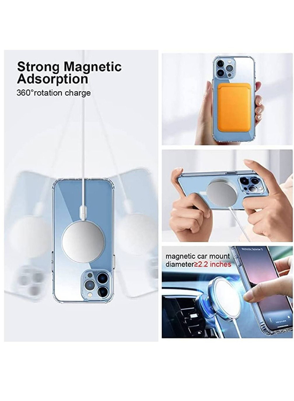 Apple iPhone 14 Pro Protective Soft Slim Designed Magnetic Shockproof MagSafe Mobile Phone Case Cover, Clear