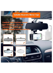 Gennext 360 Degree Rotating Rearview Mirror Car Mount Holder for Smartphones, Black