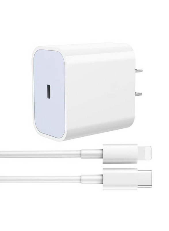 

Gennext 20W PD Wall Charger, with USB Type-C Charging Cable for Smartphones & Tablets, White