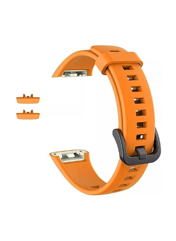Gennext Adjustable Silicone Replacement Sports Watch Strap for Huawei Band 6/Honor Band 6, Orange