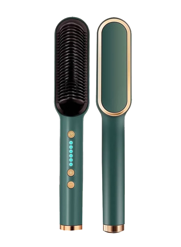 

Gennext Professional Electric Hair Straightener Brush Heated Comb Straightening Combs Men Beard Hair, Green