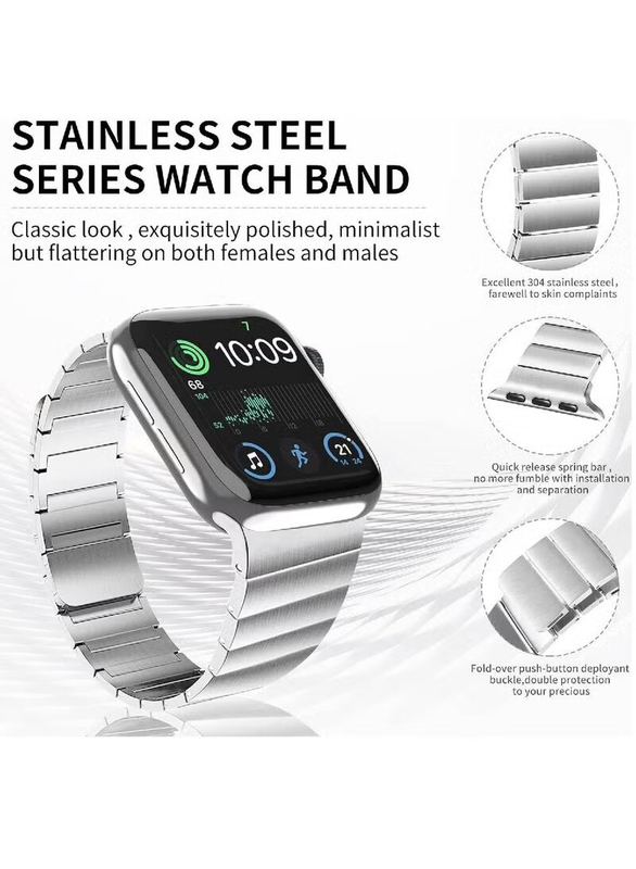 Gennext Stainless Steel Magnetic Replacement Band for Apple Watch Ultra/Watch Ultra 2 49mm, Silver