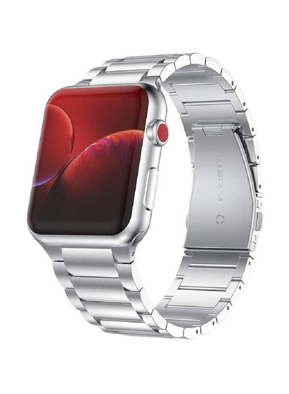 

Gennext Replacement Stainless Steel Band for Apple Watch Series 8/7/6/5/4/3/2/1/SE/Ultra 49mm/45mm/44mm/42mm, Silver