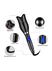 Automatic Hair Curler Ceramic Rotating for Stunning Wavy Hair with Display & Adjustable Temperature, Black