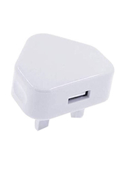 3-Pin USB Port Adapter Charger, White