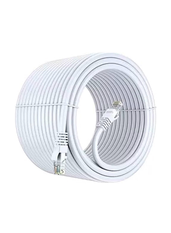 Gennext 10-Meters Full Copper Cat 6 Gigabit Ethernet Cable, Cat6 Gigabit Ethernet Adapter to Ethernet for Networking Devices, White