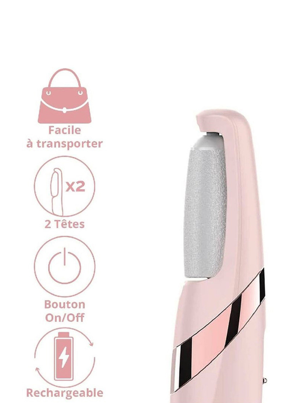 Gennext Rechargeable Electric Callus Remover Pedicure Tool Set for Smoother Feet, Pink