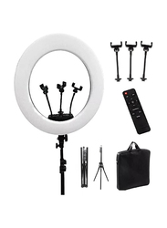 Universal 18" Ring Dimmable LED Camera Light with Tripod Stand and Wireless Remote Control, Multicolour