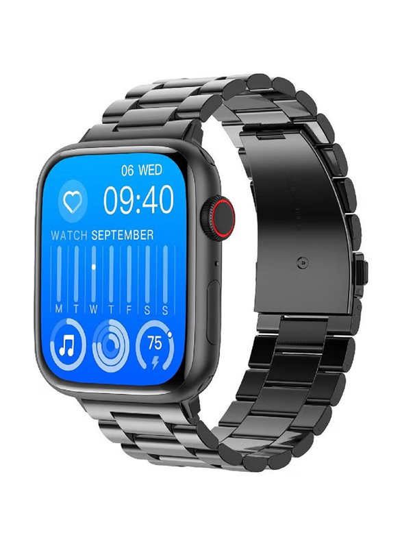 2.05 Inch Newly Launched Large Display Smart Watch, Always On Display Wireless Charging Rotating Crown With Bluetooth Calling, Black